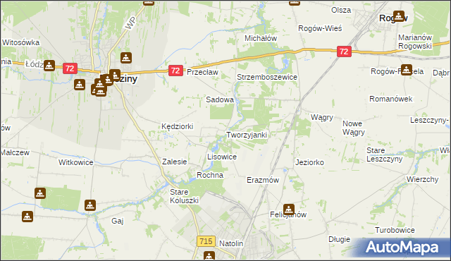 mapa Tworzyjanki, Tworzyjanki na mapie Targeo