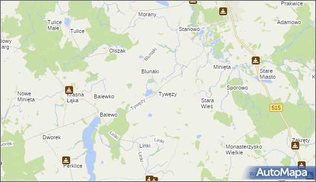 mapa Tywęzy, Tywęzy na mapie Targeo