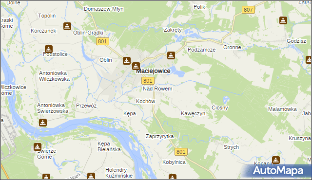 mapa Uchacze, Uchacze na mapie Targeo
