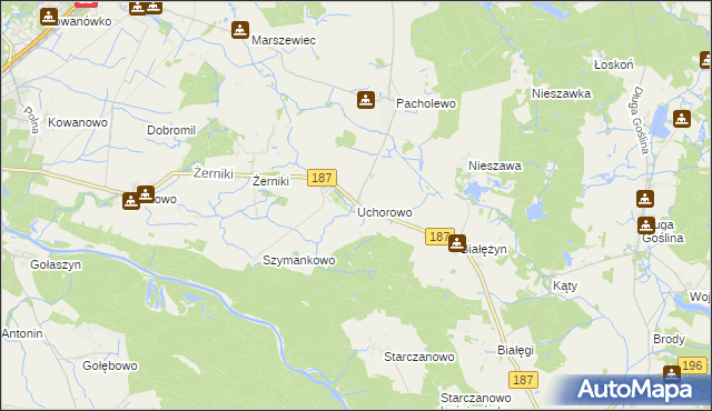 mapa Uchorowo, Uchorowo na mapie Targeo