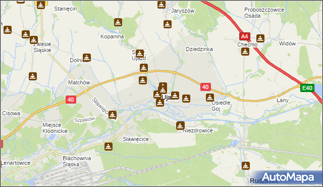 mapa Ujazd powiat strzelecki, Ujazd powiat strzelecki na mapie Targeo