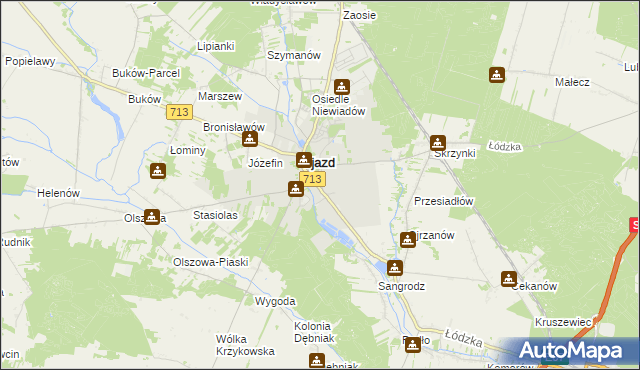 mapa Ujazd powiat tomaszowski, Ujazd powiat tomaszowski na mapie Targeo