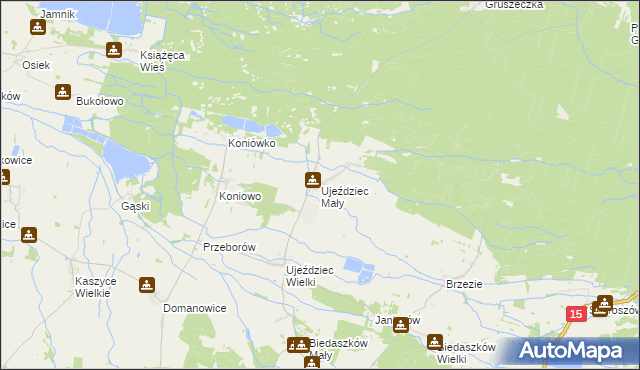 mapa Ujeździec Mały, Ujeździec Mały na mapie Targeo