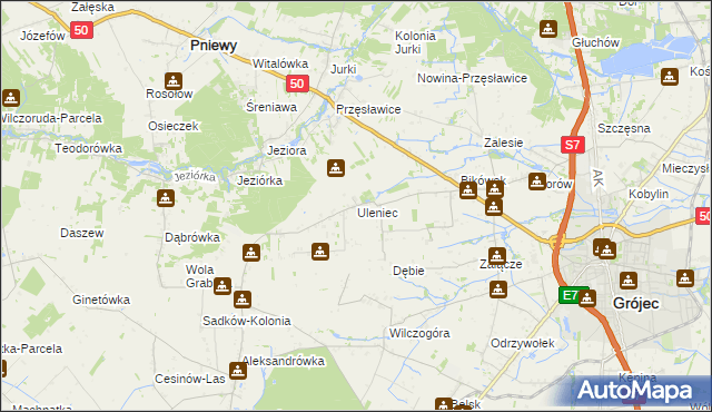 mapa Uleniec, Uleniec na mapie Targeo