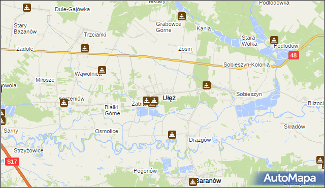 mapa Ułęż, Ułęż na mapie Targeo