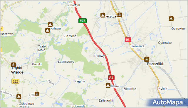 mapa Ulkowy, Ulkowy na mapie Targeo