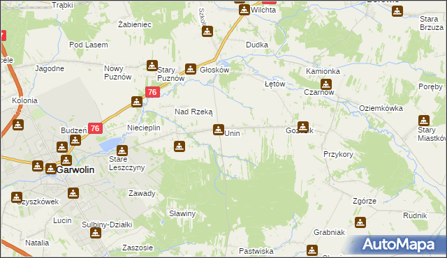 mapa Unin gmina Górzno, Unin gmina Górzno na mapie Targeo
