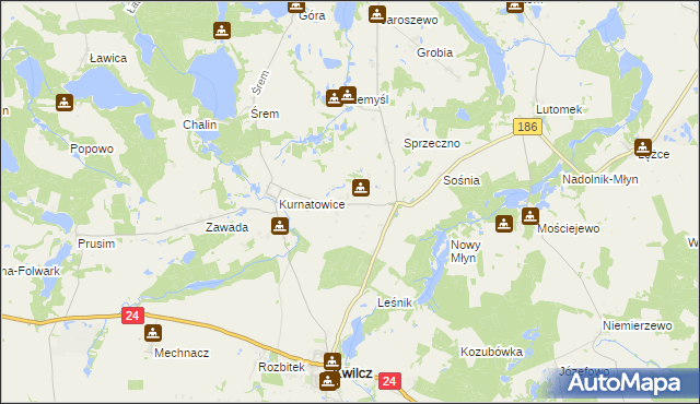 mapa Upartowo, Upartowo na mapie Targeo