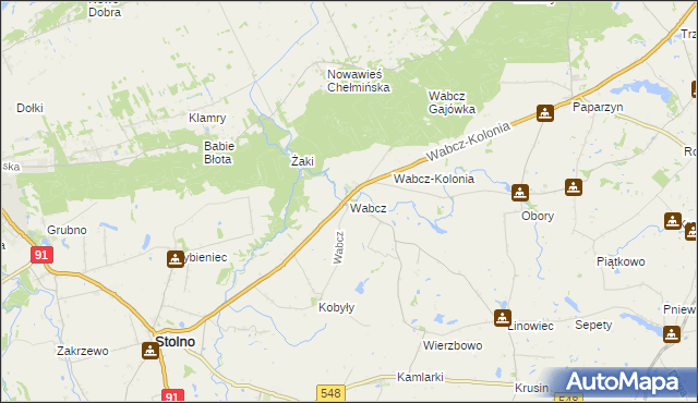 mapa Wabcz, Wabcz na mapie Targeo