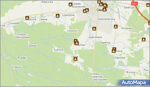mapa Wachów, Wachów na mapie Targeo