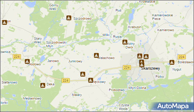 mapa Wałachowo, Wałachowo na mapie Targeo