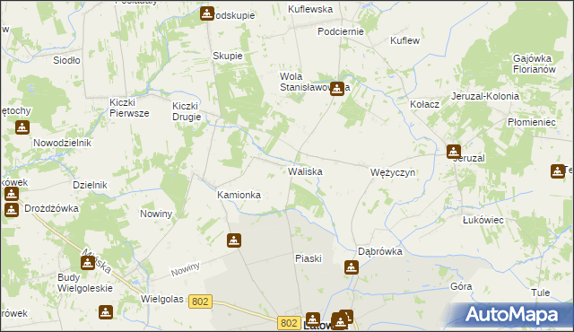 mapa Waliska gmina Latowicz, Waliska gmina Latowicz na mapie Targeo