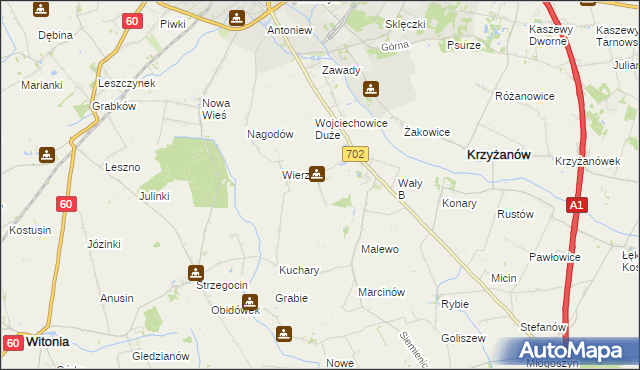 mapa Wały A, Wały A na mapie Targeo