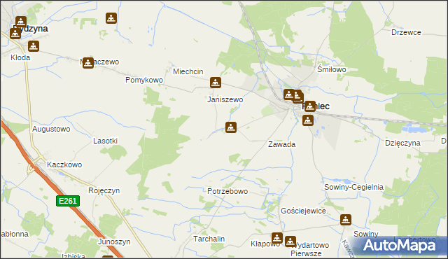 mapa Waszkowo, Waszkowo na mapie Targeo