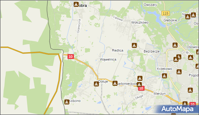 mapa Wąwelnica, Wąwelnica na mapie Targeo
