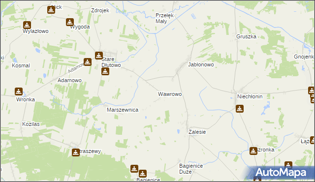 mapa Wawrowo, Wawrowo na mapie Targeo