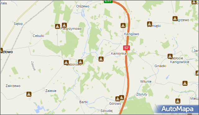 mapa Ważyny, Ważyny na mapie Targeo