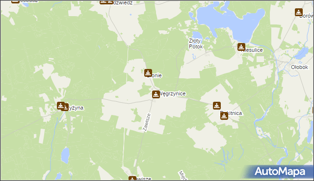 mapa Węgrzynice, Węgrzynice na mapie Targeo