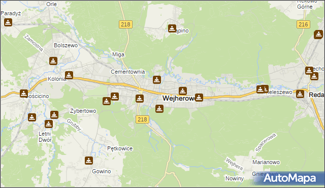 mapa Wejherowo, Wejherowo na mapie Targeo