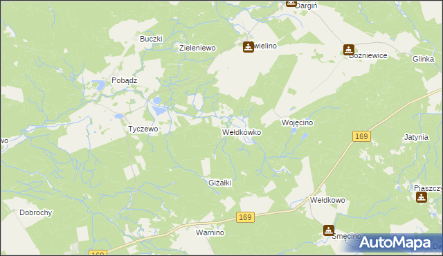 mapa Wełdkówko, Wełdkówko na mapie Targeo