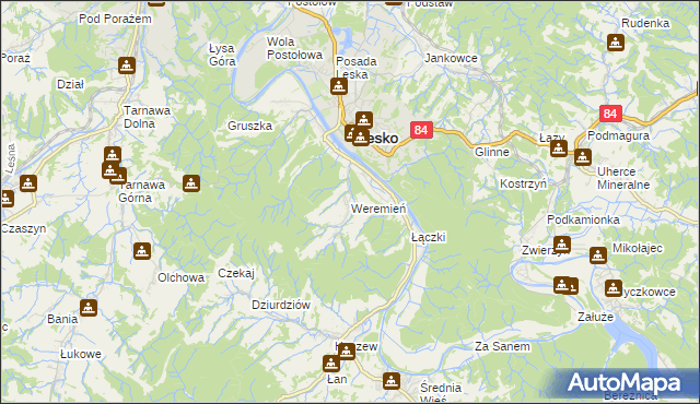 mapa Weremień, Weremień na mapie Targeo