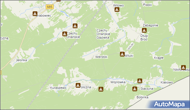 mapa Werstok, Werstok na mapie Targeo