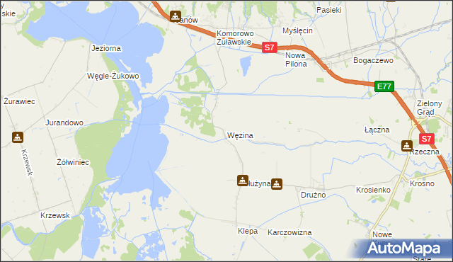 mapa Węzina, Węzina na mapie Targeo