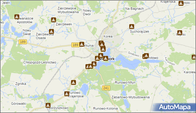 mapa Więcbork, Więcbork na mapie Targeo