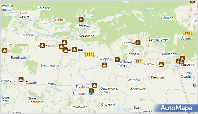 mapa Wiejca, Wiejca na mapie Targeo