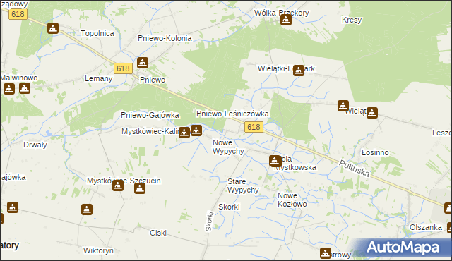 mapa Wielątki Rosochate, Wielątki Rosochate na mapie Targeo