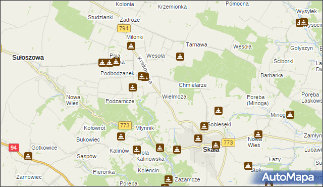 mapa Wielmoża, Wielmoża na mapie Targeo