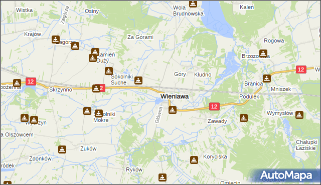 mapa Wieniawa, Wieniawa na mapie Targeo