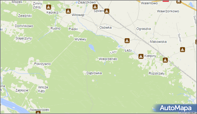 mapa Wieprzeniec, Wieprzeniec na mapie Targeo