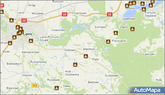 mapa Wierzbick, Wierzbick na mapie Targeo