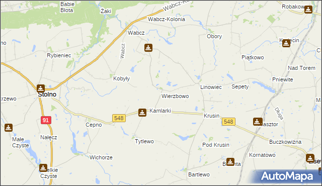 mapa Wierzbowo gmina Lisewo, Wierzbowo gmina Lisewo na mapie Targeo