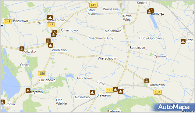 mapa Wierzchocin, Wierzchocin na mapie Targeo