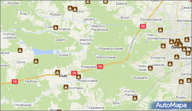 mapa Wierzchowiec, Wierzchowiec na mapie Targeo
