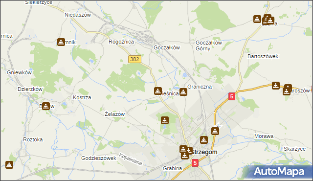 mapa Wieśnica, Wieśnica na mapie Targeo