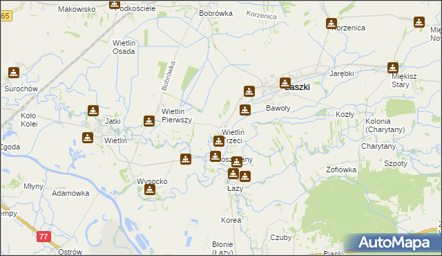 mapa Wietlin Trzeci, Wietlin Trzeci na mapie Targeo