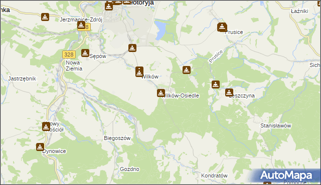 mapa Wilków-Osiedle, Wilków-Osiedle na mapie Targeo