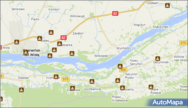 mapa Wilkówiec, Wilkówiec na mapie Targeo