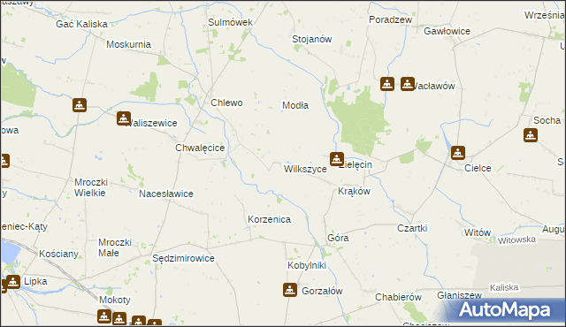 mapa Wilkszyce, Wilkszyce na mapie Targeo