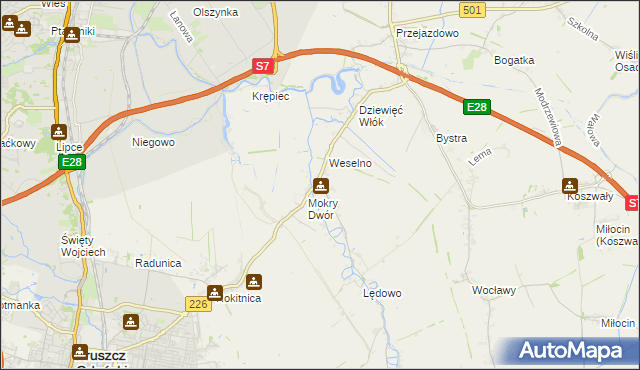 mapa Wiślina, Wiślina na mapie Targeo