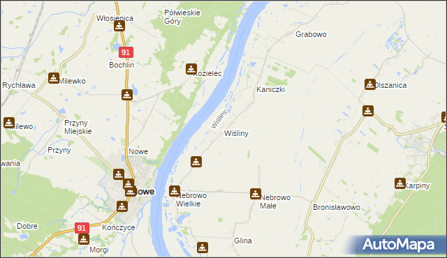 mapa Wiśliny, Wiśliny na mapie Targeo