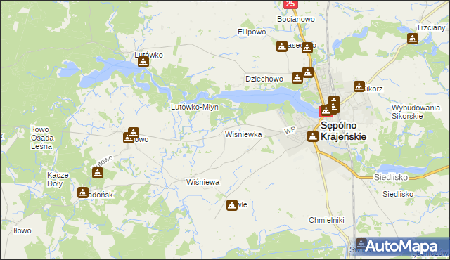 mapa Wiśniewka, Wiśniewka na mapie Targeo