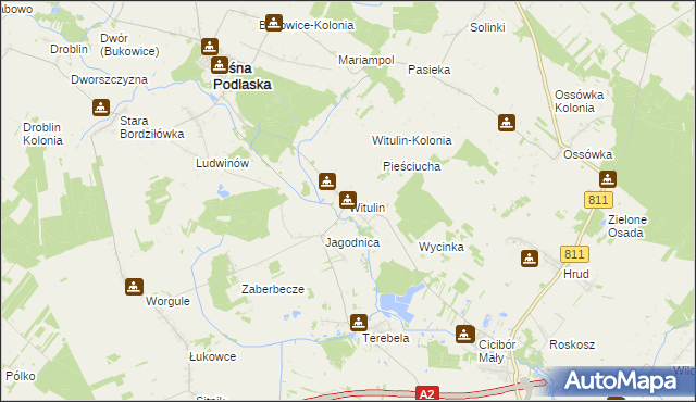 mapa Witulin, Witulin na mapie Targeo
