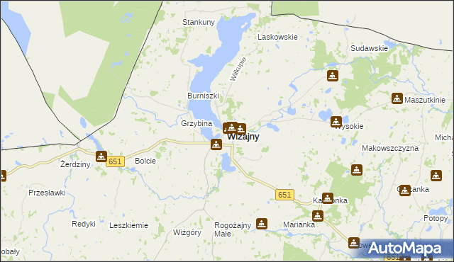 mapa Wiżajny, Wiżajny na mapie Targeo