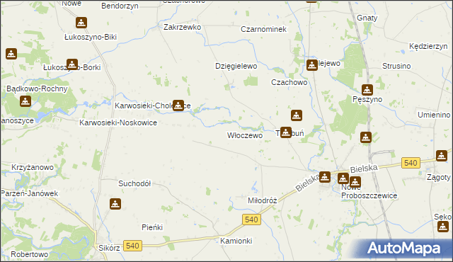 mapa Włoczewo, Włoczewo na mapie Targeo