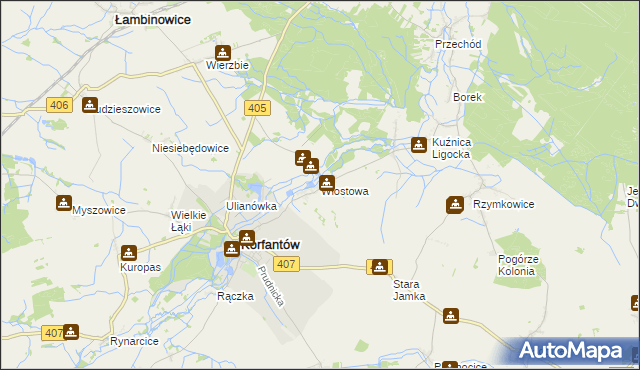 mapa Włostowa, Włostowa na mapie Targeo