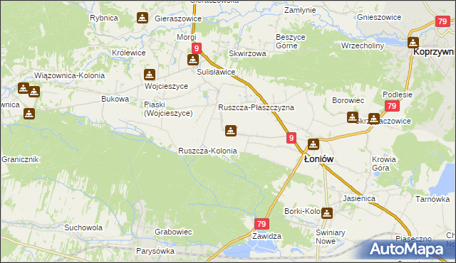 mapa Wnorów, Wnorów na mapie Targeo